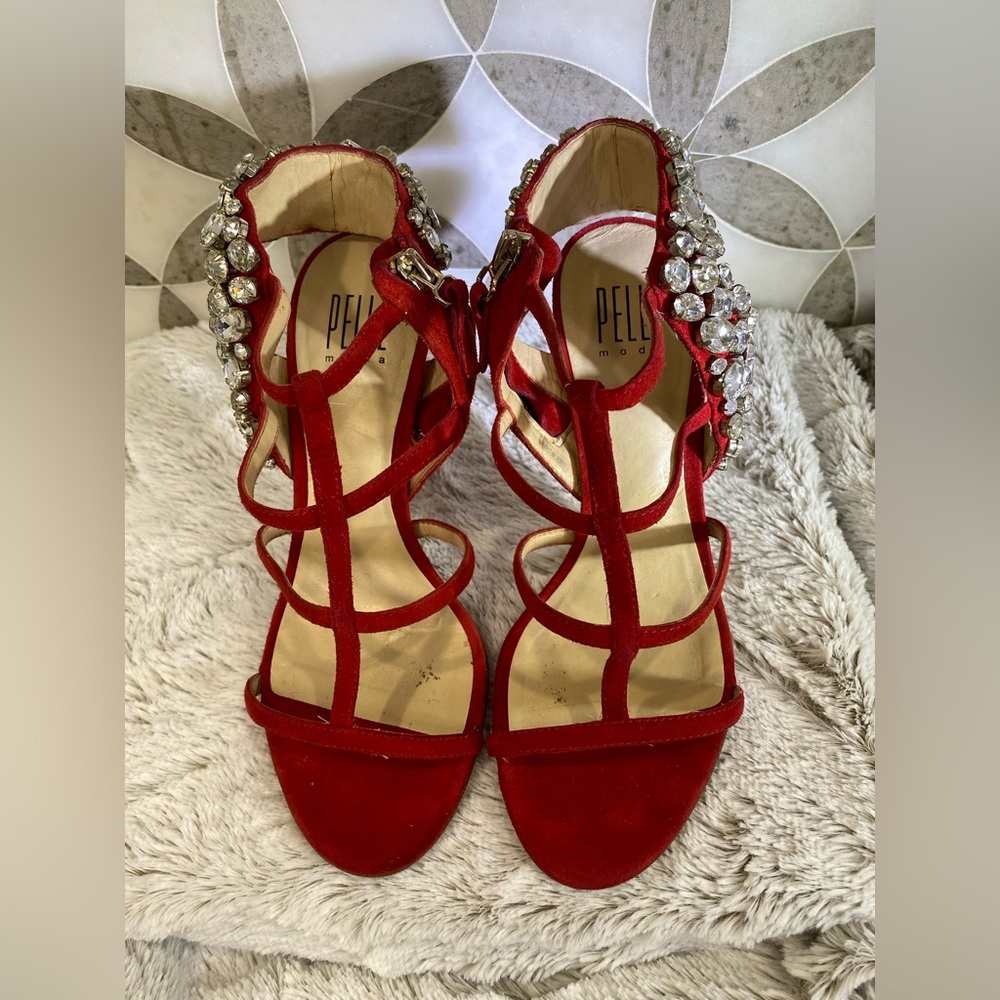 Pelle Moda Suede Rhinestones Sandals View 6
